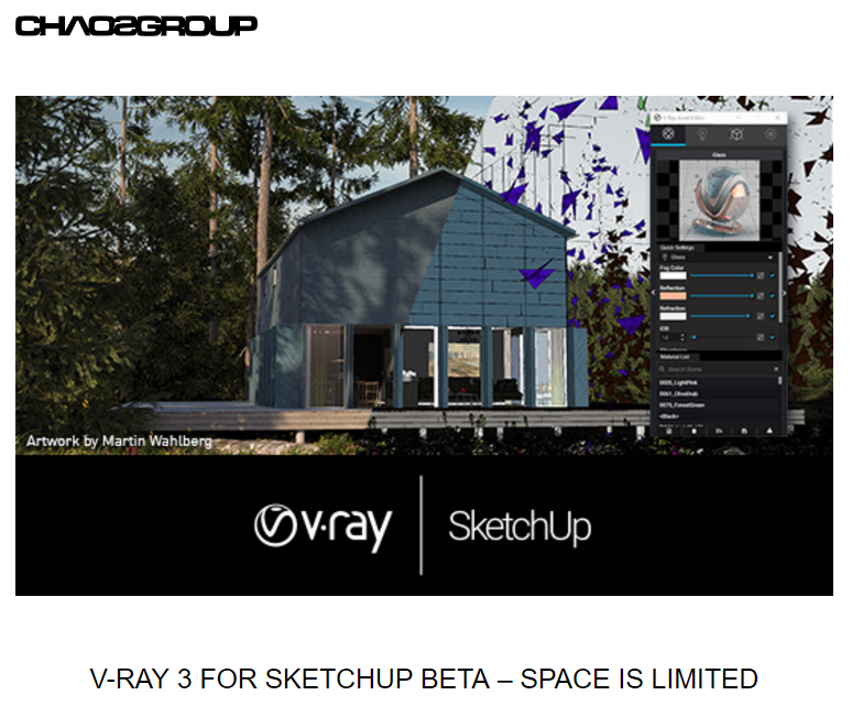 V-Ray 3 for SketchUp Beta – Space is Limited