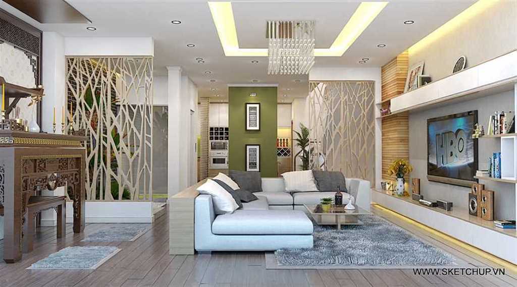 Model sketchup - Living room #7. by Thanh Tùng (full setting)
