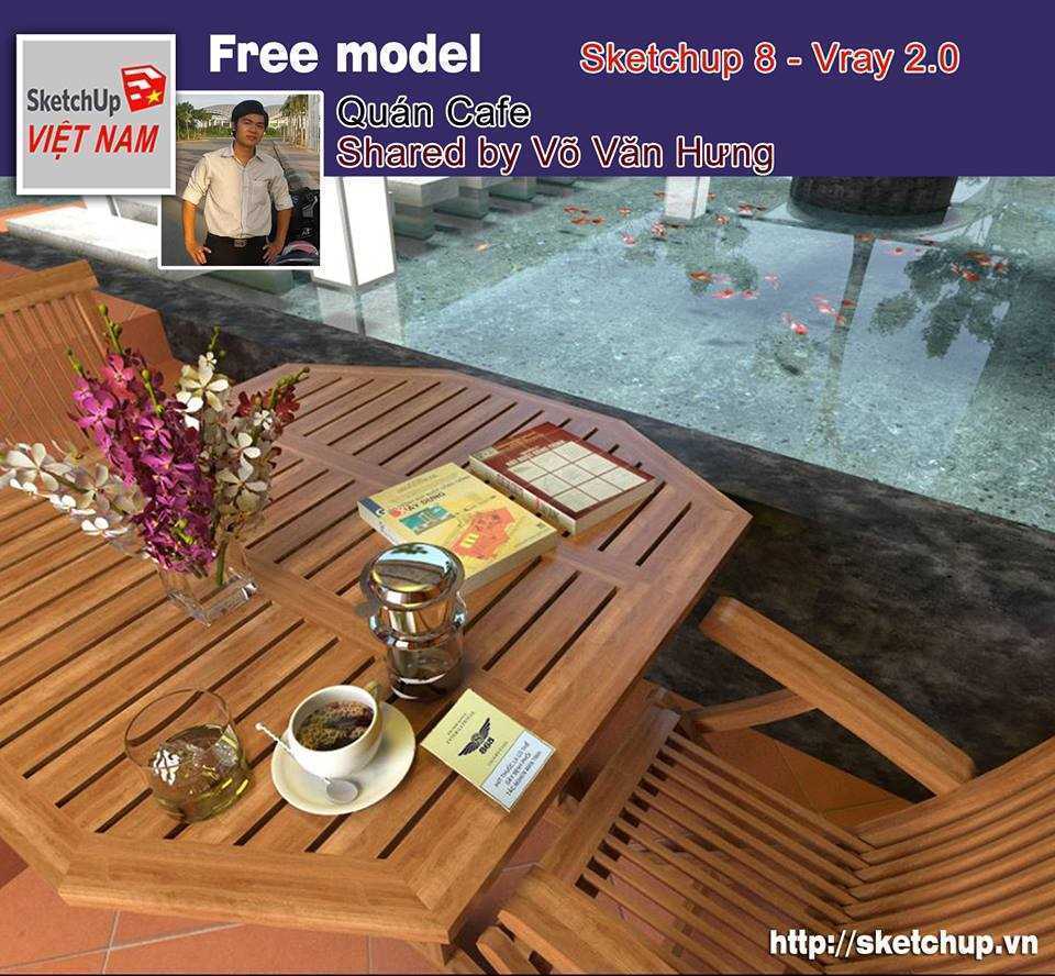 Model quán cafe - KTS Võ Văn Hưng