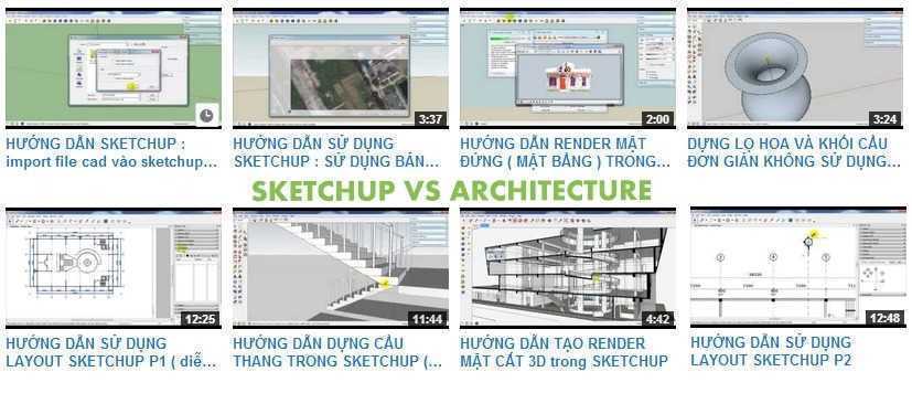 Thumbnail Loạt video hướng dẫn sử dụng Sketchup căn bản - nâng cao