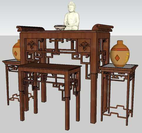 Sketchup model: bàn thờ - Thai Bao