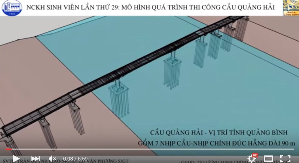 Thumbnail Mô hình quá trình thi công cầu Quảng Hải bằng phần mềm Sketchup